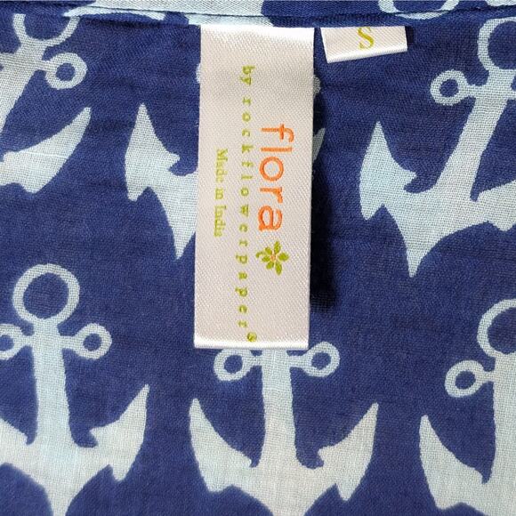 Flora by Rockflowerpaper Swim Coverup Womens Small Navy Nautical Coastal Beach - Picture 8 of 13